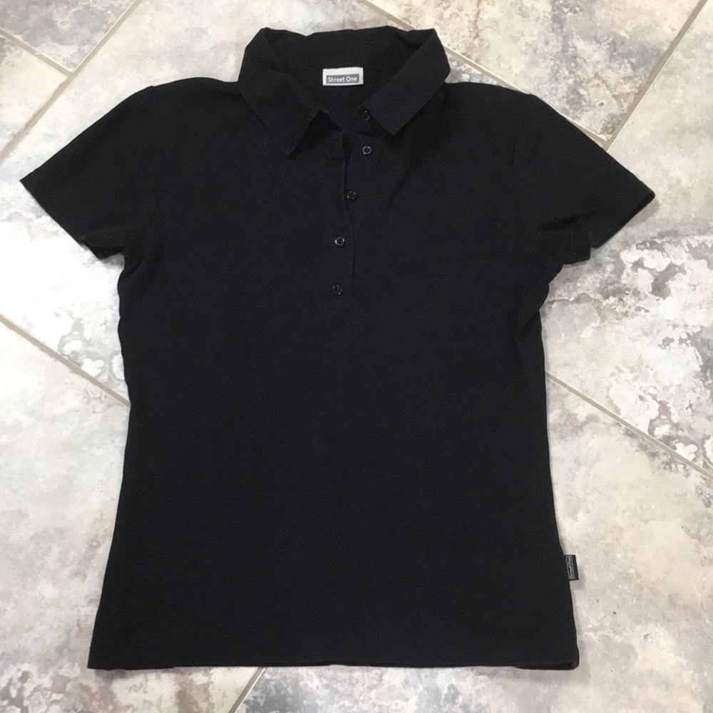 Black polo shirt